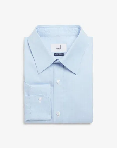 Dunhill Formal Micro Check Giza Cotton Shirt In Blue