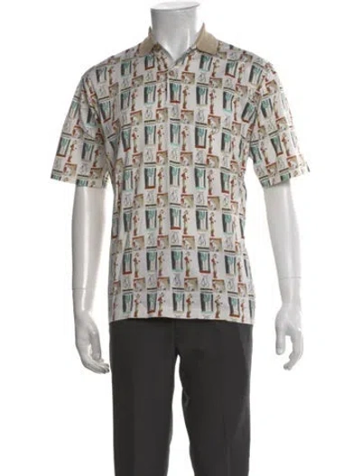 Pre-owned Dunhill Graphic Print Collar Polo Shirt In Multicolor