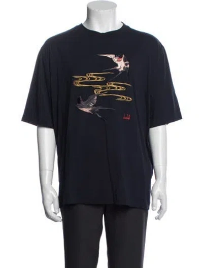 Pre-owned Dunhill Graphic Print Crew Neck T-shirt In Blue