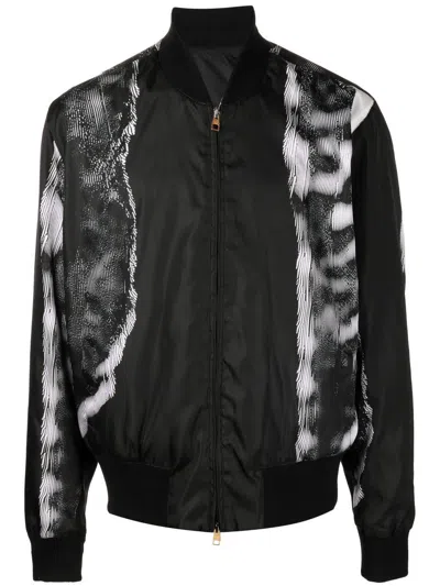 DUNHILL GRAPHIC-PRINT DETAIL BOMBER JACKET