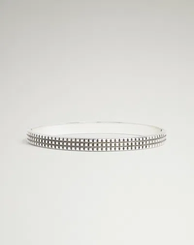 Dunhill Hobnail Silver Bracelet In Silver/crystal