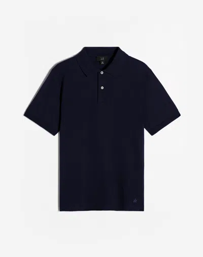 Dunhill Insignia Cotton Short Sleeve Polo In Black