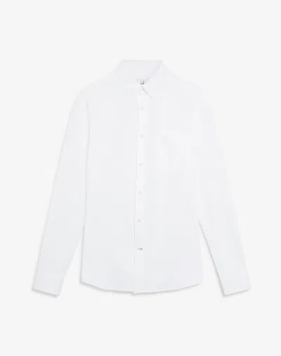 Dunhill White Jersey Pique Long Sleeve Buttondown Shirt