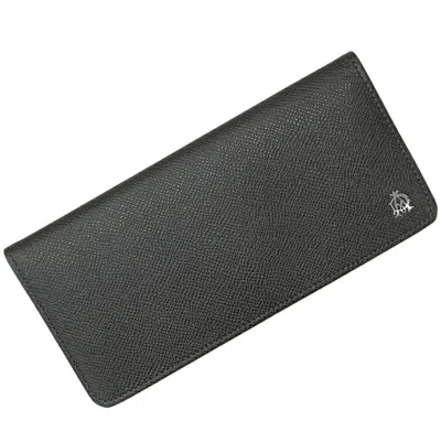Pre-owned Dunhill Khaki Leather Long Wallet (bi-fold) ()