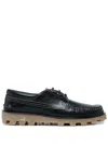 DUNHILL LACE-UP LEATHER BOAT SHOES