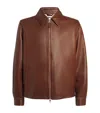 Dunhill Lambskin Blouson Jacket In Orange