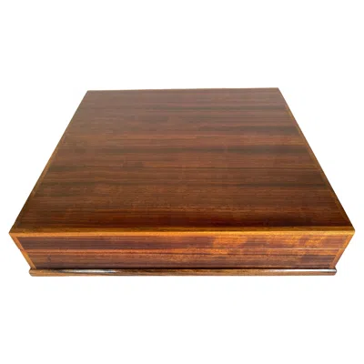 Pre-owned Dunhill Large 1980's  Style Ribbon Mahogany Wood Humidor, Box With Brass Hinges In Brown
