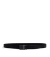 Dunhill Leather Automatic Longtail Buckle Belt In Black