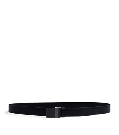 Dunhill Leather Automatic Longtail Buckle Belt In Black