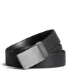 Dunhill Leather Automatic Racing Buckle Chassis Belt In Black