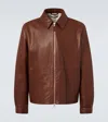 Dunhill Lambskin Blouson Jacket In Braun