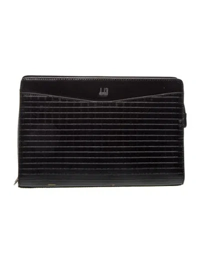 Pre-owned Dunhill Leather Clutch In Black
