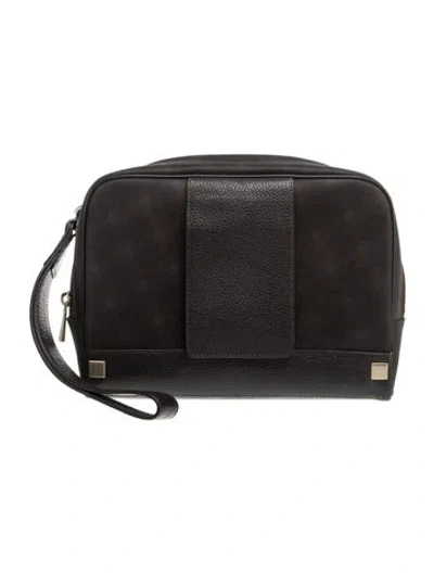Pre-owned Dunhill Leather Clutch In Black