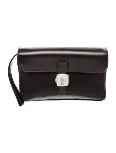 Pre-owned Dunhill Leather Clutch In Black