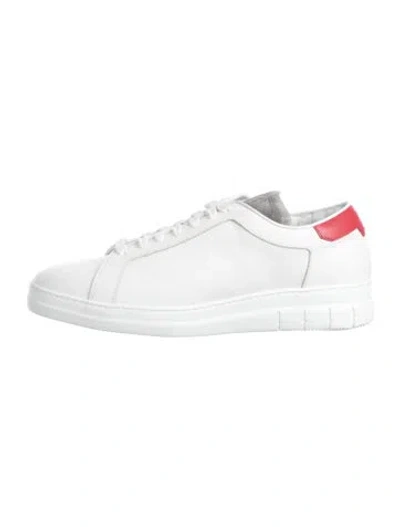 Pre-owned Dunhill Leather Colorblock Pattern Sneakers In White