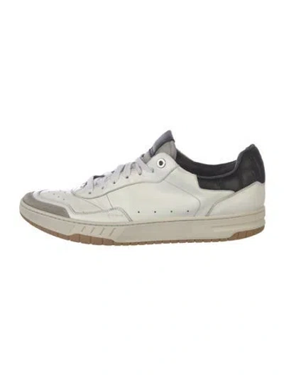Pre-owned Dunhill Leather Colorblock Pattern Sneakers In White