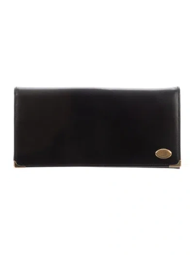 Pre-owned Dunhill Leather Continental Wallet In Black