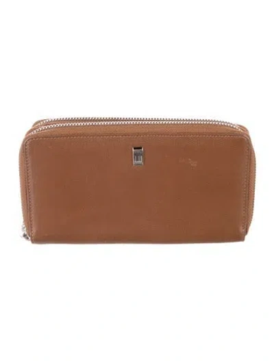 Pre-owned Dunhill Leather Continental Wallet In Brown