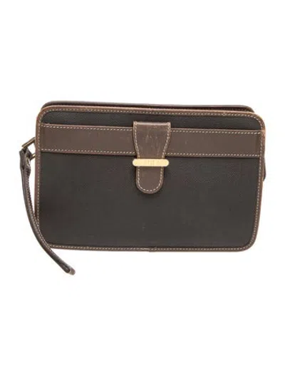 Pre-owned Dunhill Leather Evening Bag In Black
