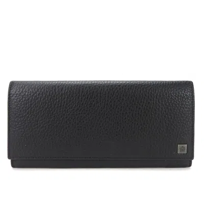 Pre-owned Dunhill Leather Long Wallet (bi-fold) () In Black