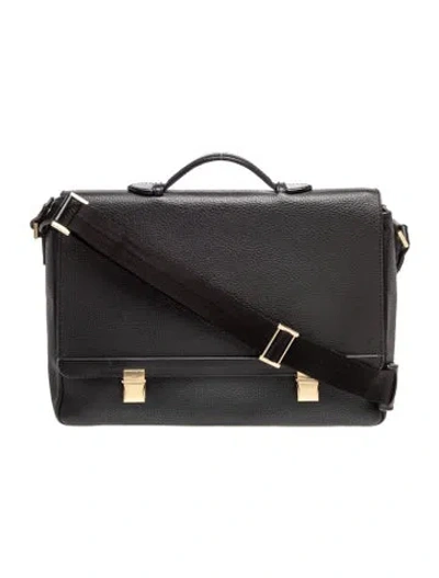 Pre-owned Dunhill Leather Messenger Bag In Black
