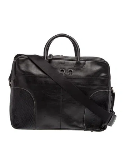 Pre-owned Dunhill Leather Messenger Bag In Black