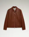 DUNHILL LEATHER POINT COLLAR BLOUSON
