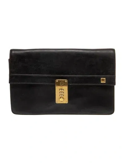 Pre-owned Dunhill Leather Portfolio In Black