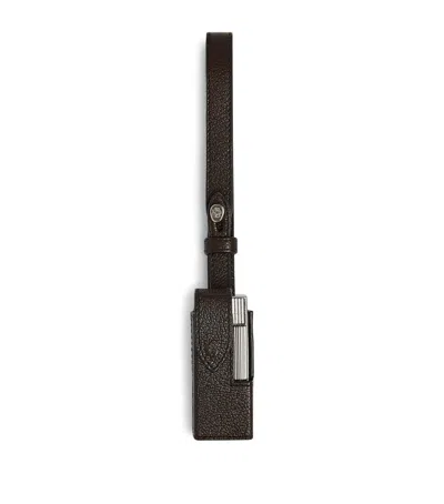 Dunhill Leather Rollagas Charm In Brown
