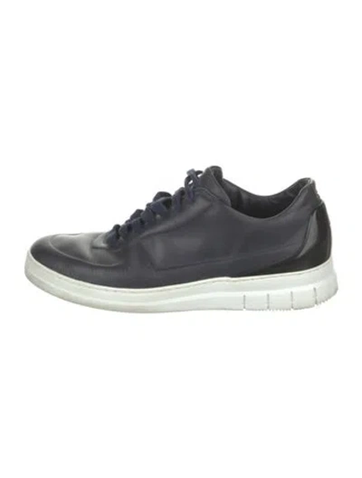 Pre-owned Dunhill Leather Sneakers In Blue