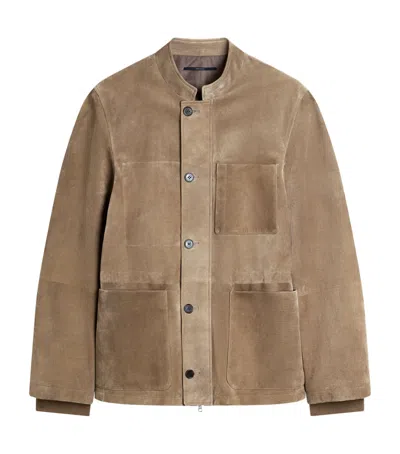 Dunhill Leather Three-pocket Jacket In Brown