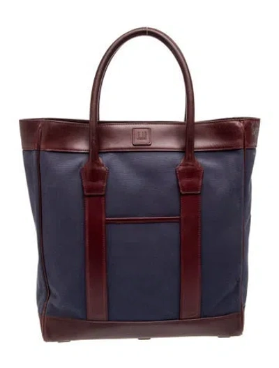 Pre-owned Dunhill Leather Tote In Blue