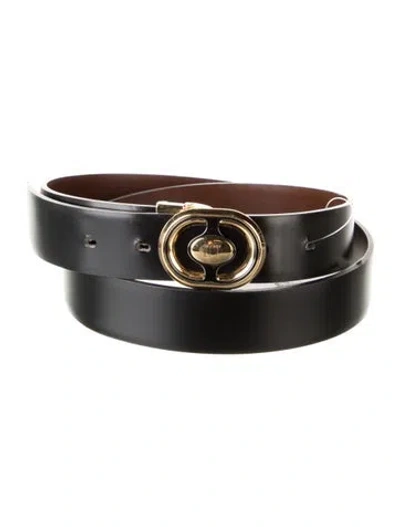 Pre-owned Dunhill Leather Waist Belt In Black