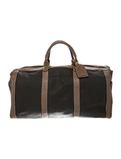 Pre-owned Dunhill Leather Weekender Bag In Brown