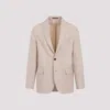 Dunhill Single-breasted Wool-blend Blazer In Light Brown