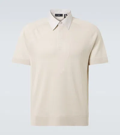 Dunhill Linen And Silk Polo Shirt In White
