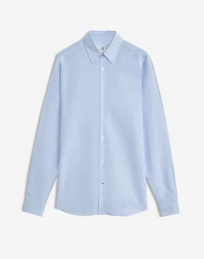Dunhill Linen Blend Classic Shirt In Blue