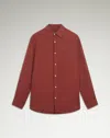 Dunhill Linen Button Down Shirt In Red