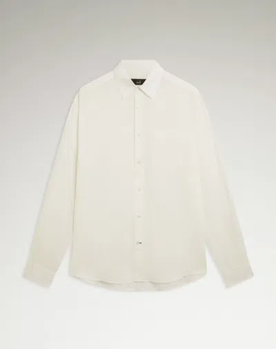 Dunhill Linen Button Down Shirt In White