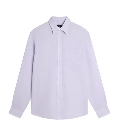 Dunhill Linen Button-up Shirt In Purple