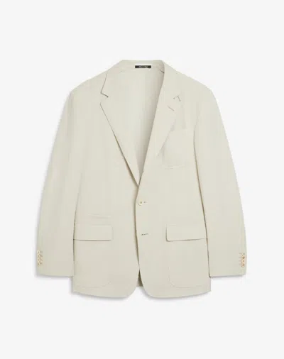 Dunhill Linen Cavendish Single Breasted Jacket In Beige