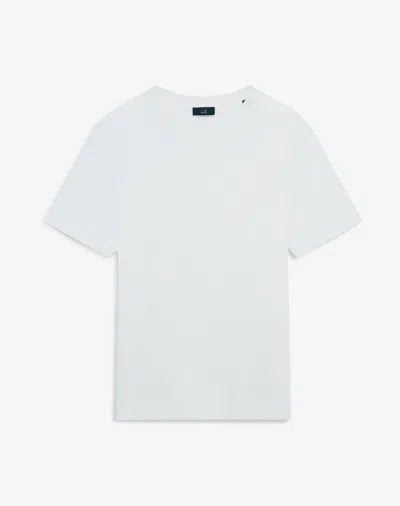 Dunhill Linen Cotton Short Sleeve T-shirt In White