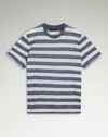 DUNHILL LINEN COTTON WIDE STRIPE SHORT SLEEVE T-SHIRT