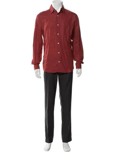 Pre-owned Dunhill Linen Long Sleeve Shirt In Red