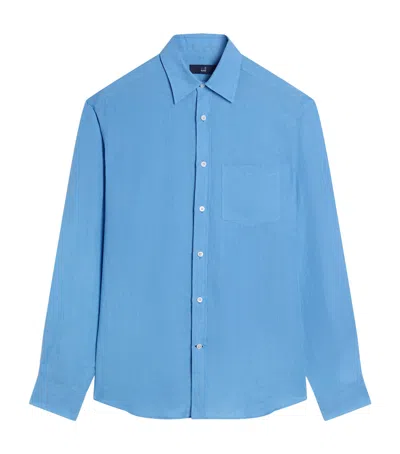 Dunhill Linen Shirt In Blue