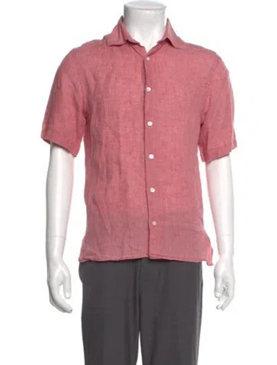 Pre-owned Dunhill Linen Short Sleeve Shirt In Pink