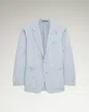 Dunhill Linen Stripe Cavendish Single Breasted Sports Coat In Blue