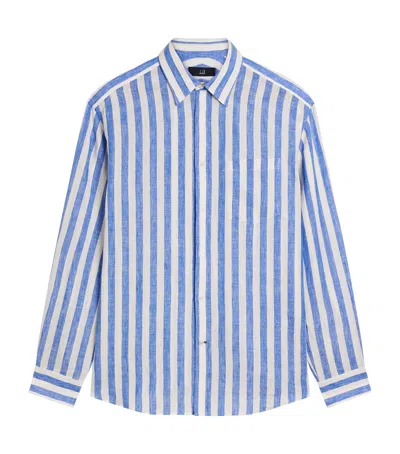 Dunhill Linen Stripe Shirt In Blue