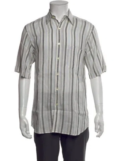 Pre-owned Dunhill Linen Striped Shirt In Multi