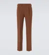 Dunhill Linen Tapered Pants In Brown